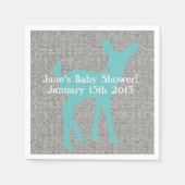 Blue Baby Deer en Grey Burlap servetten (Voorkant)
