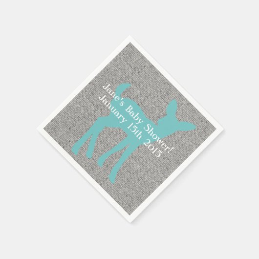 Blue Baby Deer en Grey Burlap servetten (Hoek)