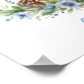 Blue Baby Deer met Bloemenkrans Poster (Hoek)