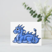 Blue Baby Dragon Briefkaart (Staand voorkant)