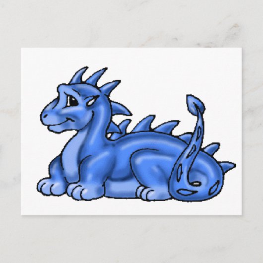 Blue Baby Dragon Briefkaart (Voorkant)