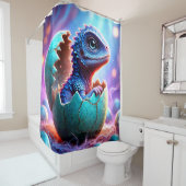 Blue Baby Dragon Douchegordijn (In situ)