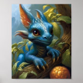 Blue Baby Dragon Poster (Voorkant)