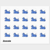 Blue Baby Dragon Ronde Sticker (Vel)
