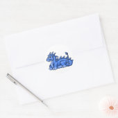 Blue Baby Dragon Ronde Sticker (Envelop)