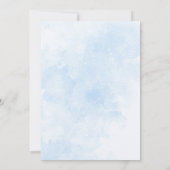 Blue Baby Elephant Baby shower Invitation Kaart (Achterkant)