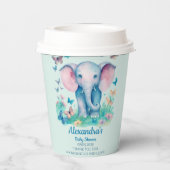 Blue Baby Elephant Baby shower Papieren Bekers (Achterkant)