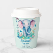 Blue Baby Elephant Baby shower Papieren Bekers (Voorkant)