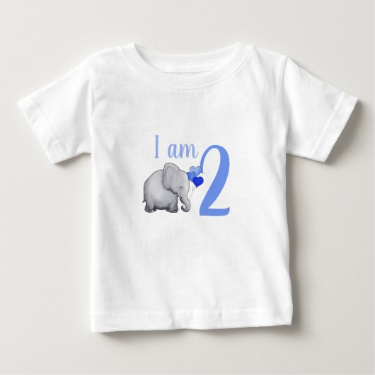 Blue Baby Elephant Custom Age Toddler 2e verjaarda (Voorkant)