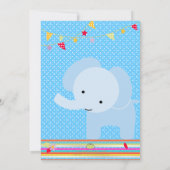 Blue Baby Elephant gepersonaliseerde partij Kaart (Achterkant)