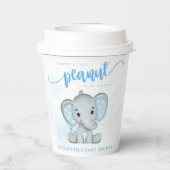 Blue Baby Elephant Little Peanut Baby shower Papieren Bekers (Achterkant)