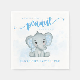 Blue Baby Elephant Little Peanut Baby shower Servet
