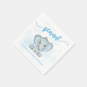 Blue Baby Elephant Little Peanut Baby shower Servet (Hoek)