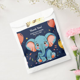 Blue Baby Elephant Party Baby shower Bedankzakje
