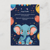 Blue Baby Elephant Party Baby shower Informatiekaartje (Voorkant)