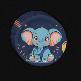 Blue Baby Elephant Party Baby shower Papieren Bordje