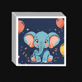 Blue Baby Elephant Party Baby shower Servet