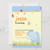 Blue Baby Elephant Persoonlijke Partij Kaart (Voorkant)