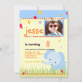 Blue Baby Elephant Persoonlijke Partij Kaart (Voorkant)