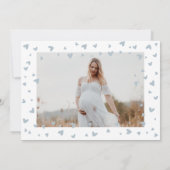 Blue Baby Elephant Waterverf Baby shower Foto Kaart (Achterkant)