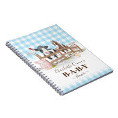 Blue Baby Farm Animals Baby shower Notitieboek (Rechterzijde)