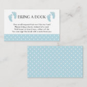 Blue Baby Feet Baby shower Book Request Kaart (Voorkant / Achterkant)