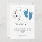 Blue Baby Feet Baby shower Dank u Bedankkaart (Voorkant)