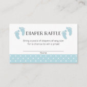 Blue Baby Feet Baby shower Luier Raffle Tickets Informatiekaartje (Voorkant)
