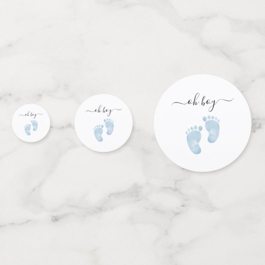 Blue Baby Feet Baby shower oh boy Baby shower Confetti (Voorkanten)