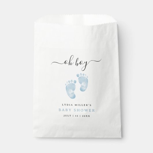 Blue Baby Feet Baby shower Welkom Baby Boy Bedankzakje (Voorkant)