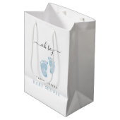 Blue Baby Feet Baby shower Welkom Baby Boy Medium Cadeauzakje (Voorkant Gekanteld)