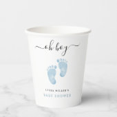 Blue Baby Feet Baby shower Welkom Baby Boy Papieren Bekers (Voorkant)