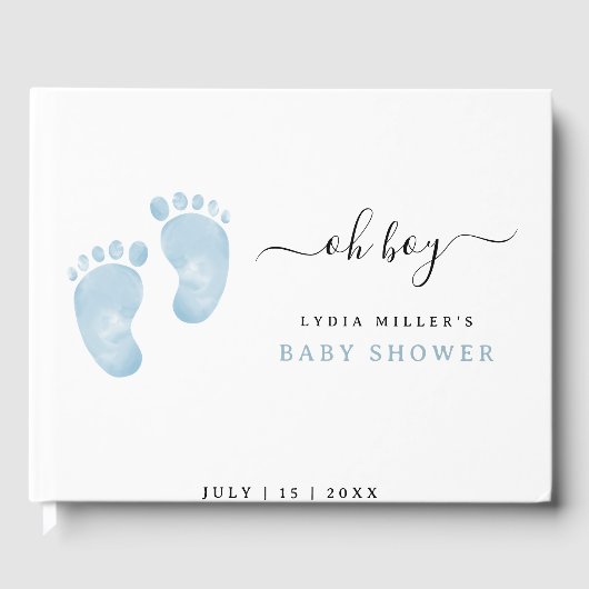 Blue Baby Feet Baby shower Welkomstbord Baby Boy Gastenboek (Voorkant)