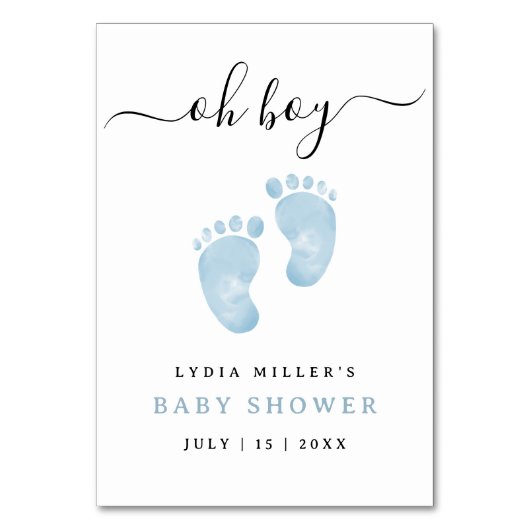 Blue Baby Feet Baby shower Welkomstbord Baby Boy Kaart (Voorkant)