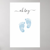 Blue Baby Feet Baby shower Welkomstbord Baby Boy Poster (Voorkant)