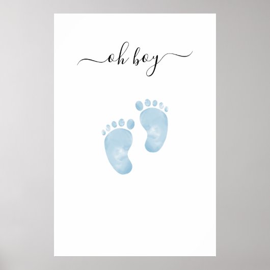 Blue Baby Feet Baby shower Welkomstbord Baby Boy Poster (Voorkant)