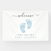 Blue Baby Feet Baby shower Welkomstbord Baby Boy Spandoek (Horizontaal)
