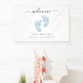 Blue Baby Feet Baby shower Welkomstbord Baby Boy Spandoek (Insitu)