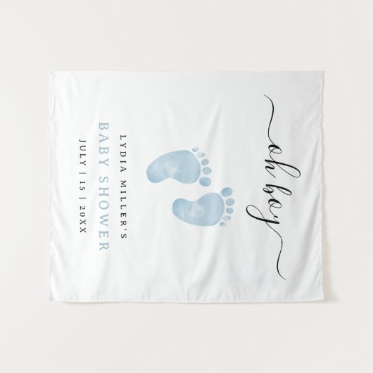 Blue Baby Feet Baby shower Welkomstbord Baby Boy Wandkleed (Voorkant (horizontaal))