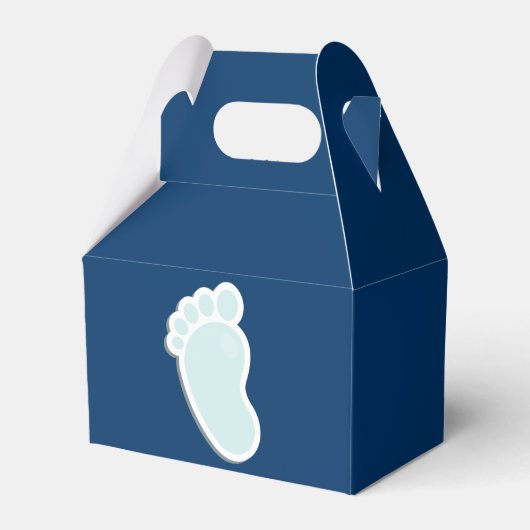 Blue Baby Footprint Baby shower Bedankdoosjes (Voorkant Zijde)