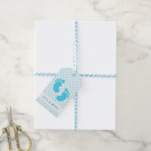 Blue Baby Footprint Baby shower Cadeaulabel (Met Touw)