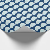 Blue Baby Footprint Baby shower Cadeaupapier (Hoek)