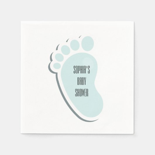 Blue Baby Footprint Baby shower Servet (Voorkant)
