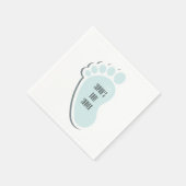 Blue Baby Footprint Baby shower Servet (Hoek)