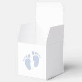 Blue Baby Footprint Favor Box | Baby jongen Bedankdoosjes (Geopend)