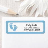 BLUE BABY FOOTPRINTS Retouradreslabel Etiket (Insitu)