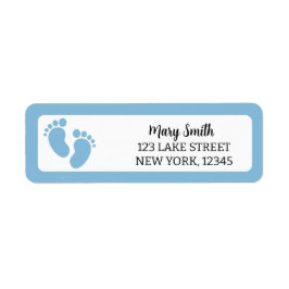 BLUE BABY FOOTPRINTS Retouradreslabel Etiket