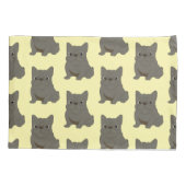 Blue Baby French Bulldog, yellow Pillow Case Kussensloop (Achterkant)
