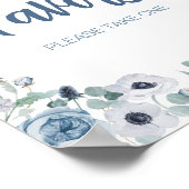 Blue Baby in Bloom Baby shower Favorieten Poster (Hoek)
