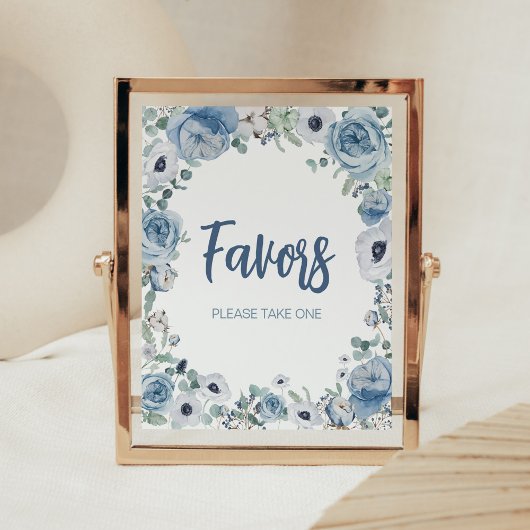 Blue Baby in Bloom Baby shower Favorieten Poster